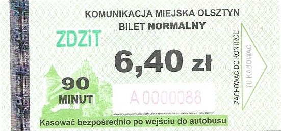 Olsztyn – podwyżka cen biletów od 01.03.2021