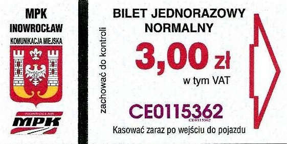 Inowrocław – bilety z komputerowym numeratorem