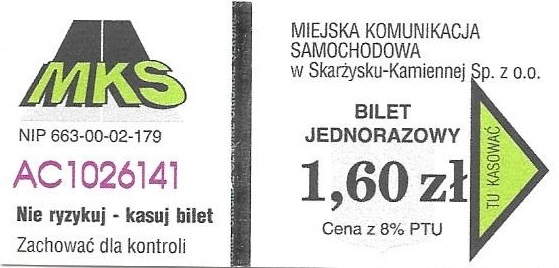Skarżysko-Kamienna – bilety z komputerową numeracją