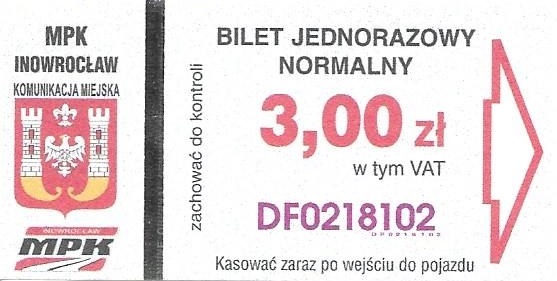Inowrocław – bilety z komputerową numeracją
