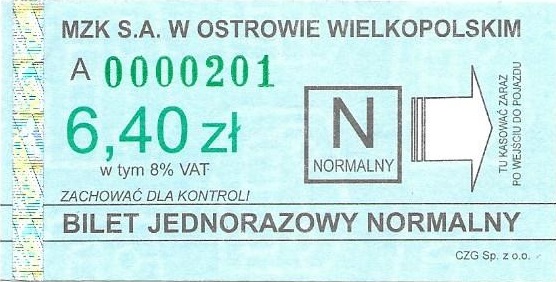 Ostrów Wielkopolski – podwyżka cen biletów od 01.03.2022