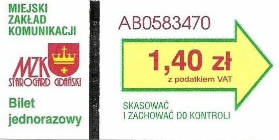 Starogard Gdański – bilety z komputerowym numeratorem